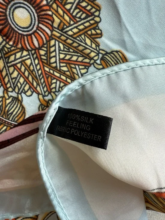 100% SILK FEELING SCARF - Picture 4 of 4